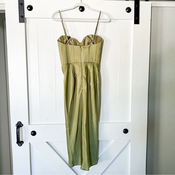 House of CB Myrna Slip Dress Corset Olive Green Size Small - Picture 12 of 16